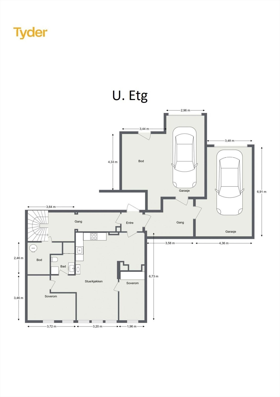 Plantegning kjeller. Galleribilde
