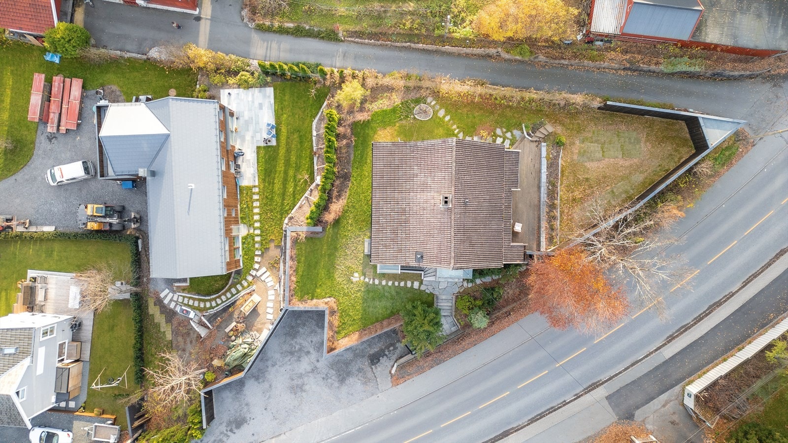 Bilde av tomten ovenfra. Galleribilde