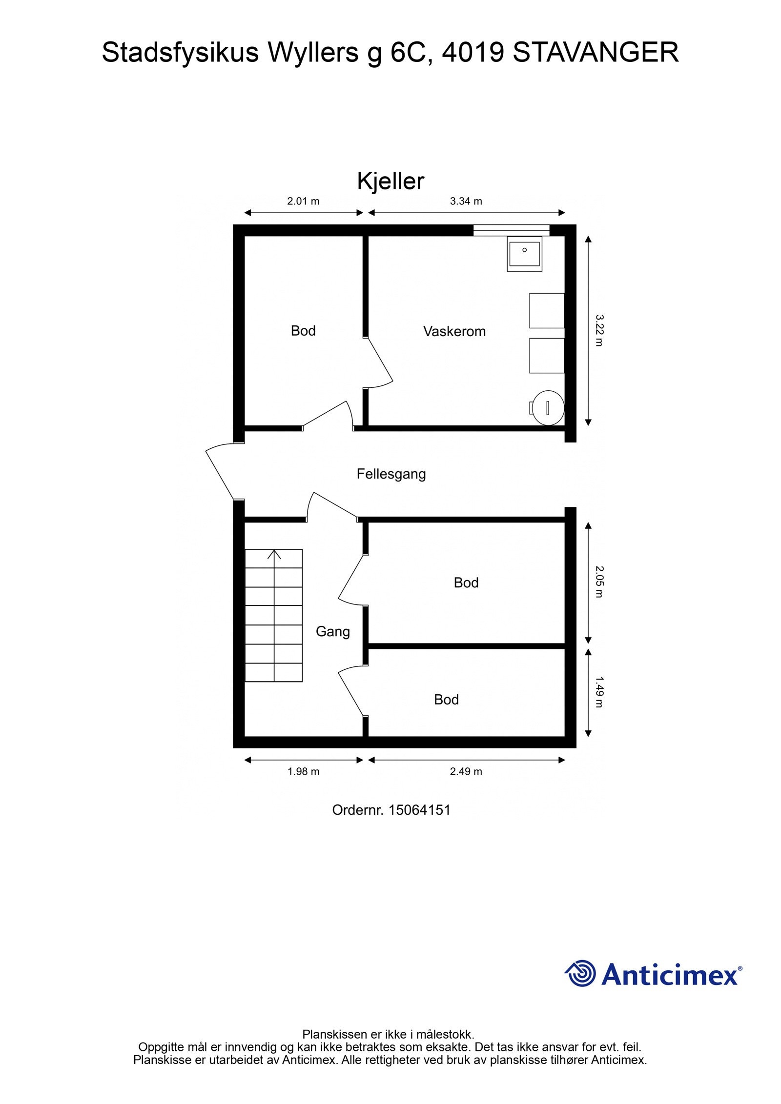 Planskisse kjeller Galleribilde