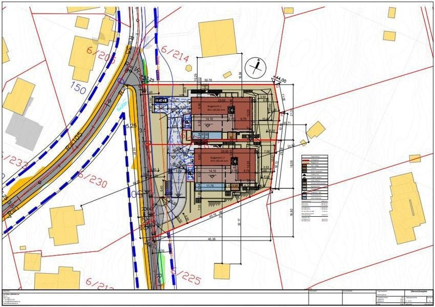 Det er prosjektert to boliger som et mulighetsstudie på tomten Galleribilde
