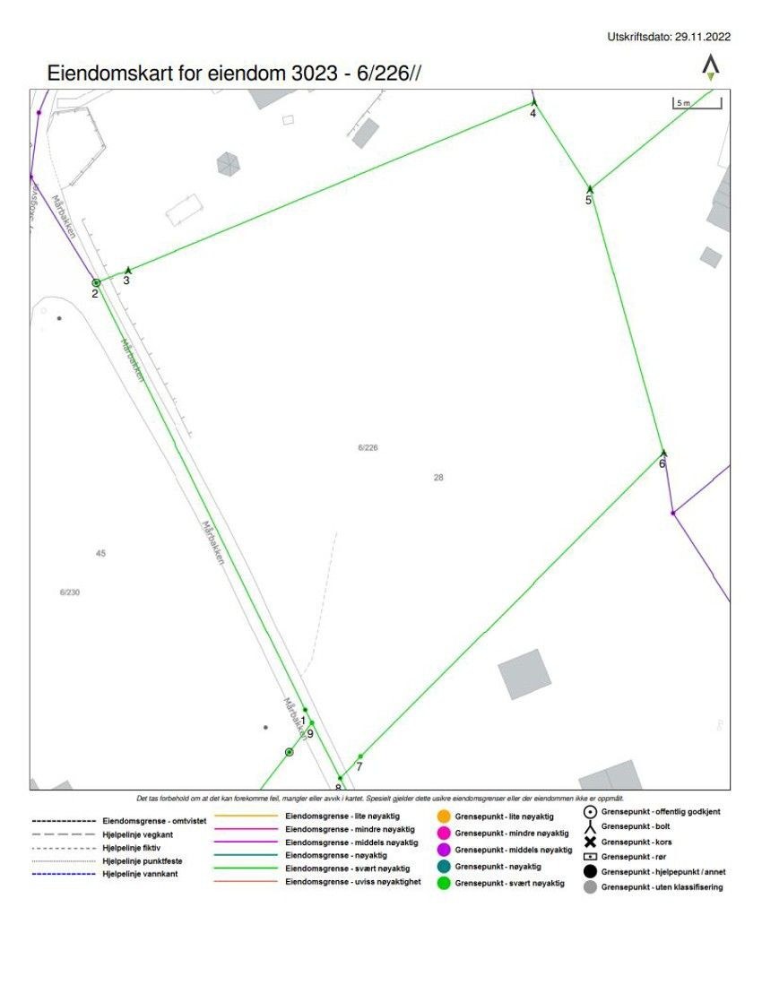 Eiendomskart med grenser Galleribilde