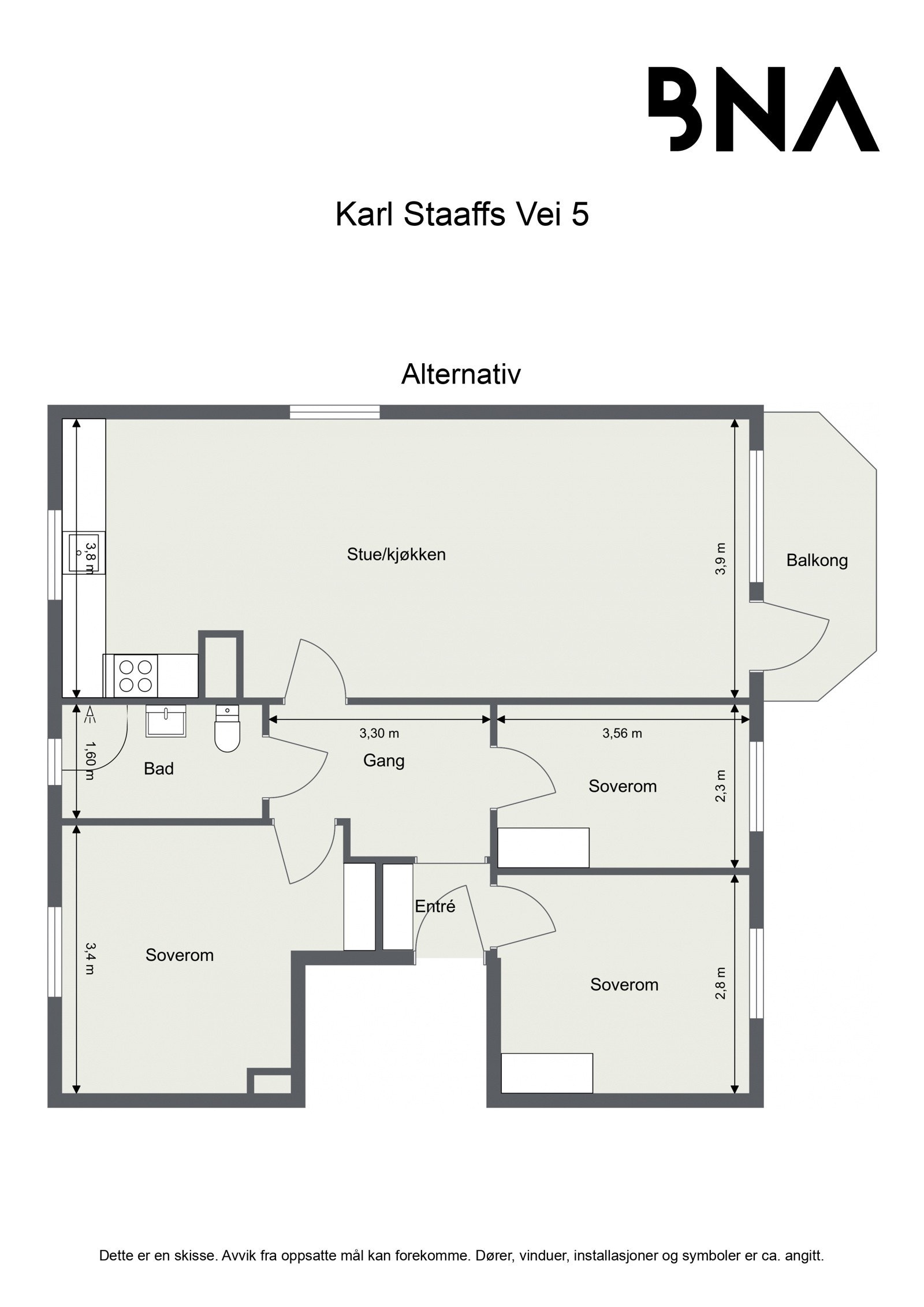 Alternativ plantegning Galleribilde