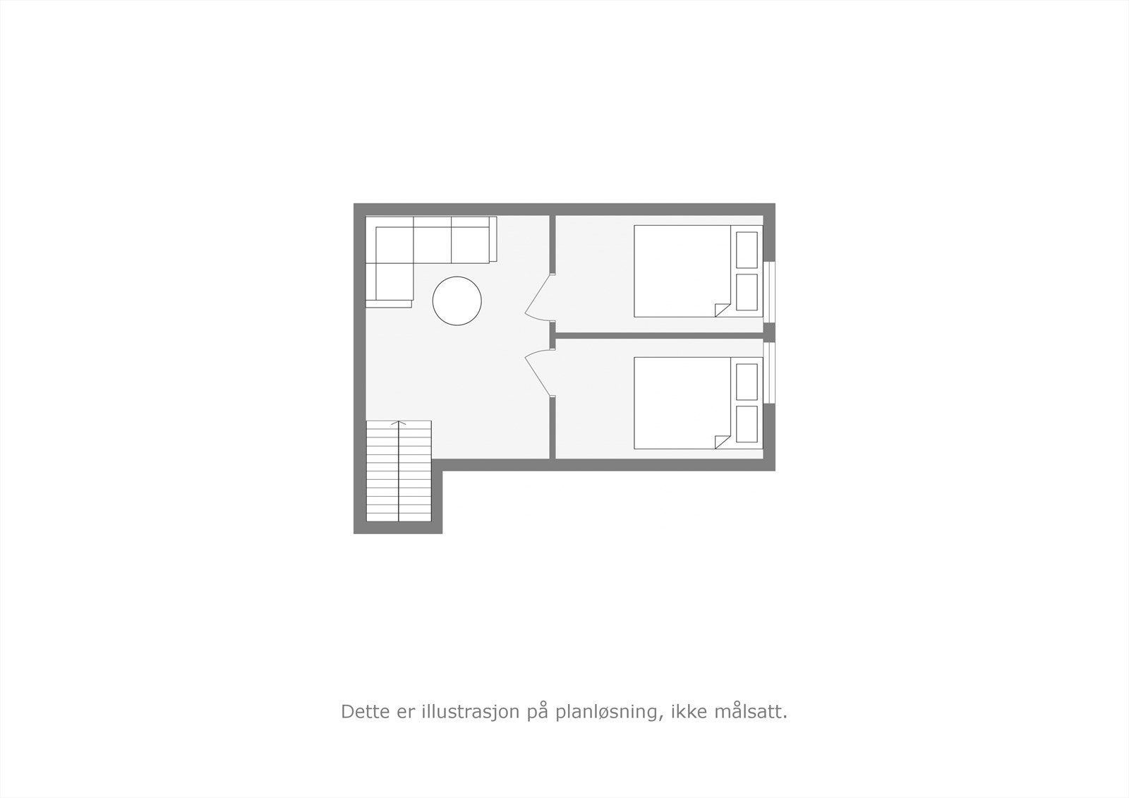 Loft: 2 soverom og loftsrom Galleribilde