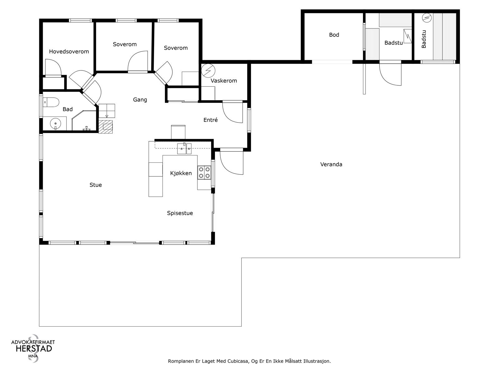 Plantegning første etasje - ikke målsatt illustrasjon Galleribilde