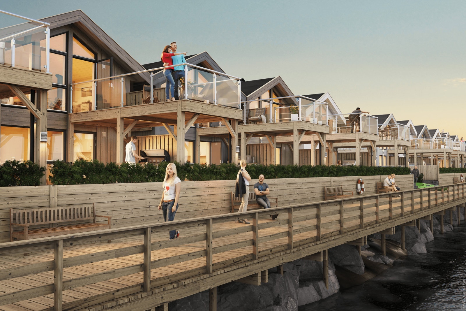 Flott kaipromenade Galleribilde