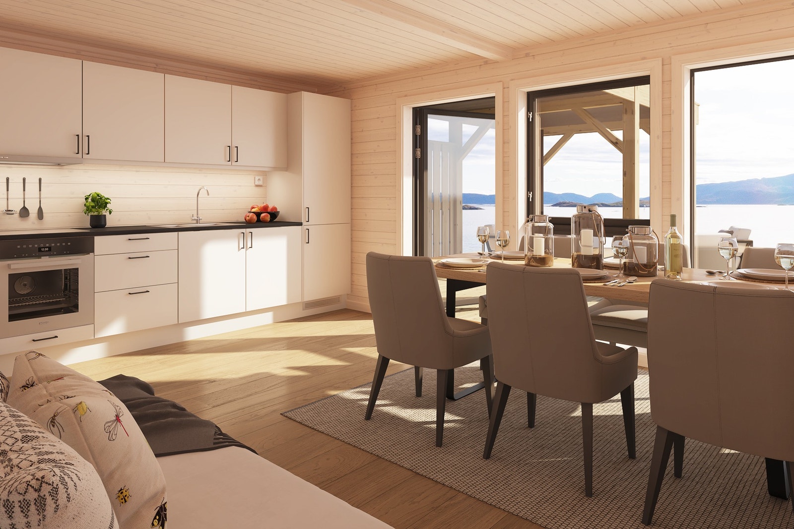 Stort og lunt kjøkken med plass til familie og venner. Galleribilde