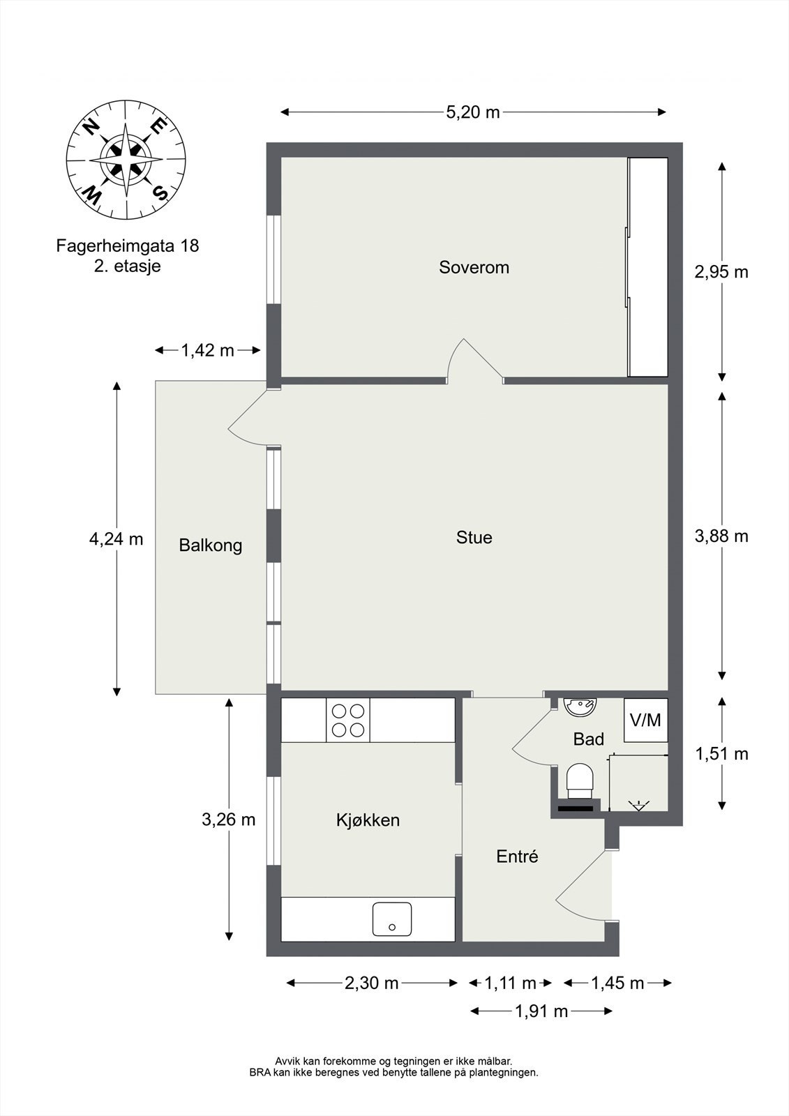 Fagerheimgata 18 - Plantegning - 2. etg. Galleribilde