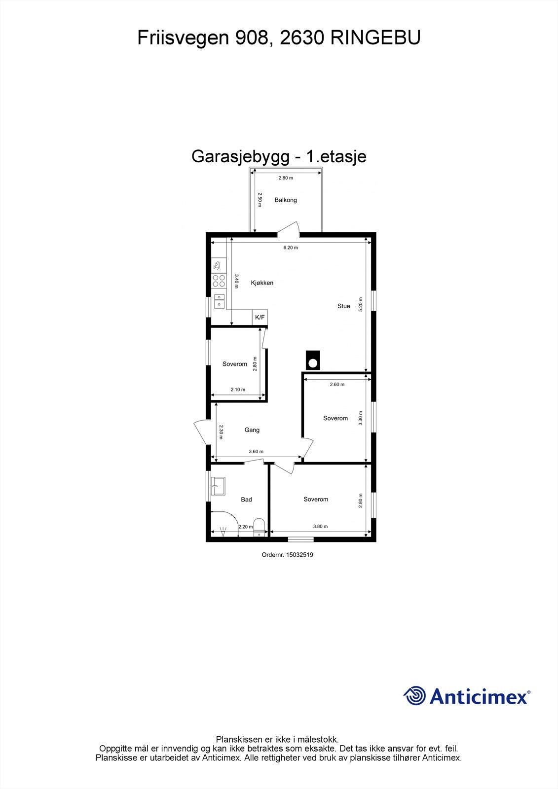 Plantegning - Garasjebygg (1. etasje) Galleribilde