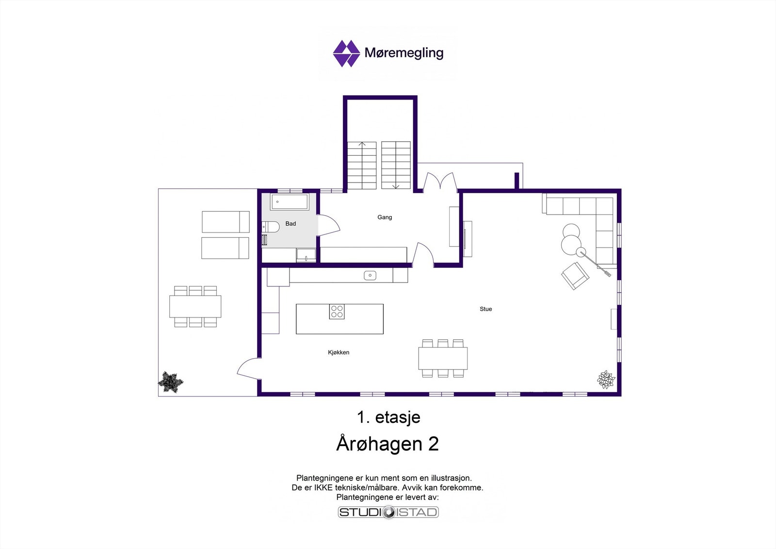 Planløsning 1 etg. Galleribilde