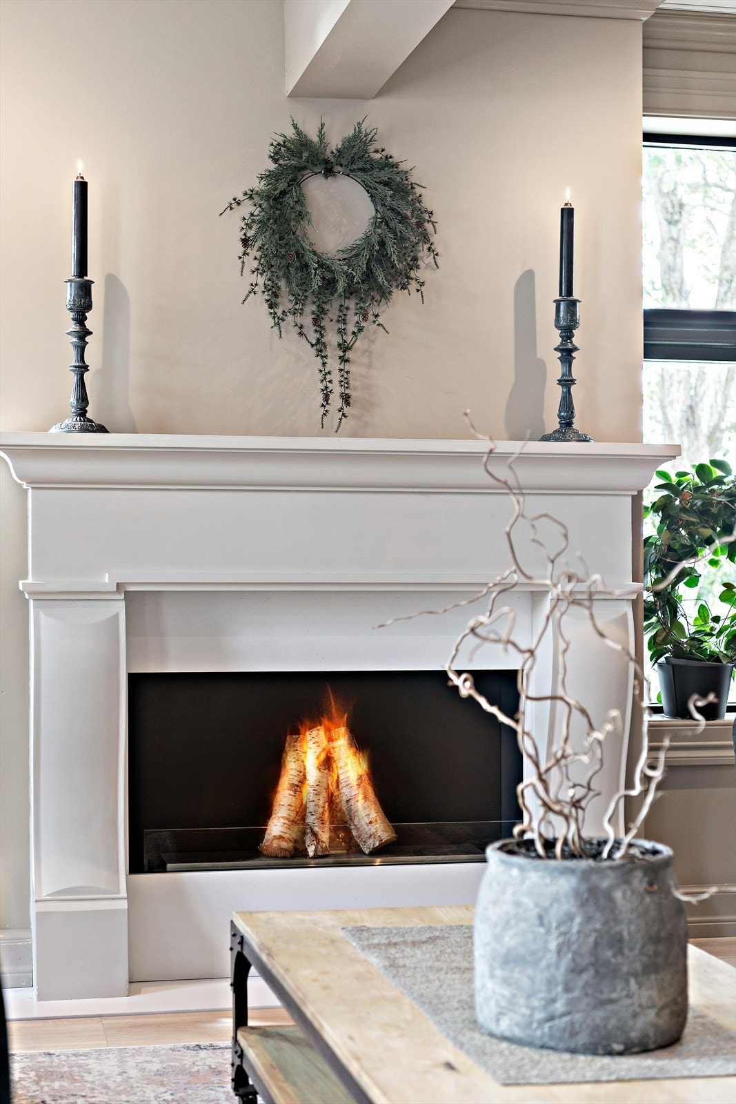 Stue med peis Galleribilde