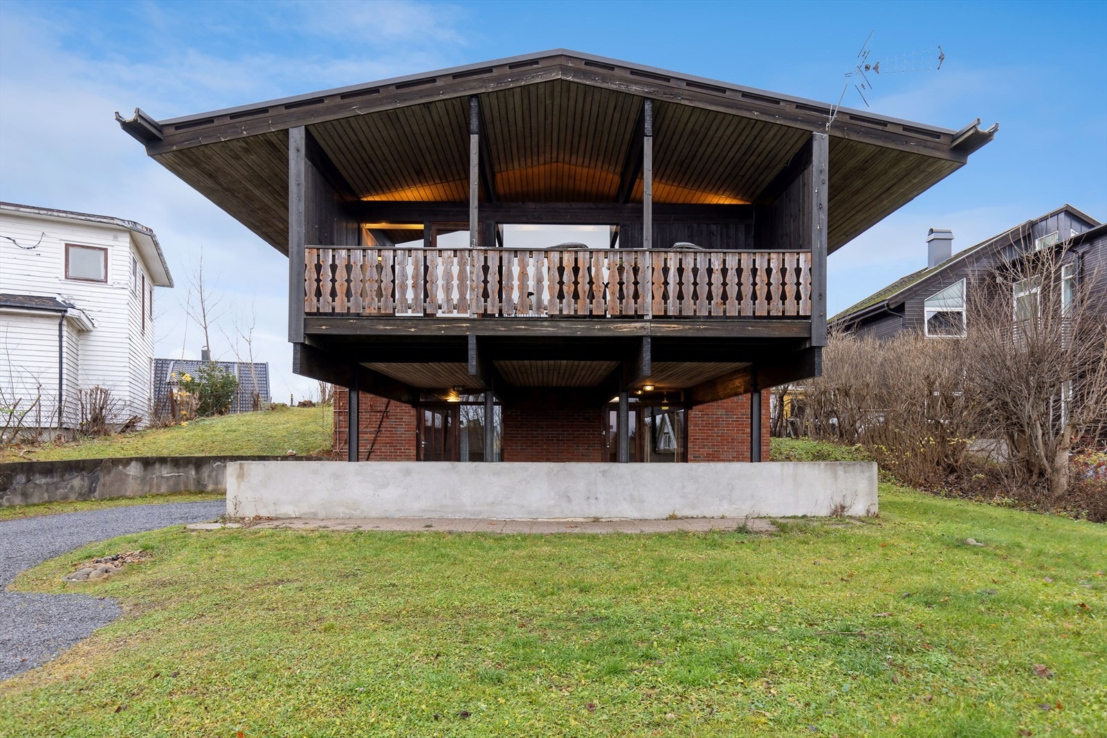 Eneboligen har en flott og særpreget utforming. Galleribilde