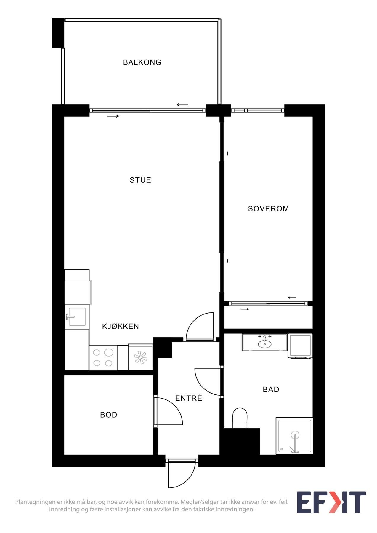 Plantegning av leiligheten Galleribilde