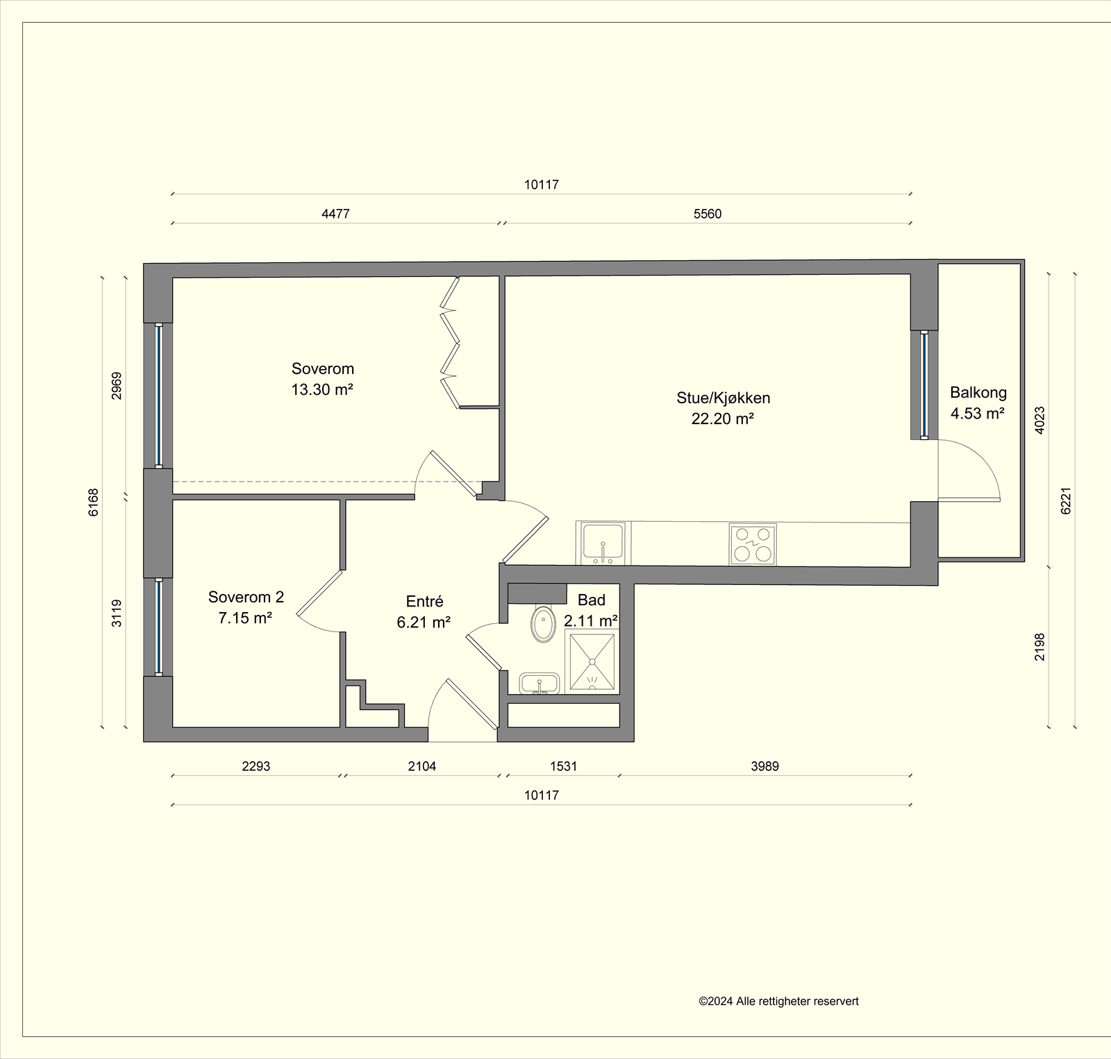 Alternativ plantegning Galleribilde
