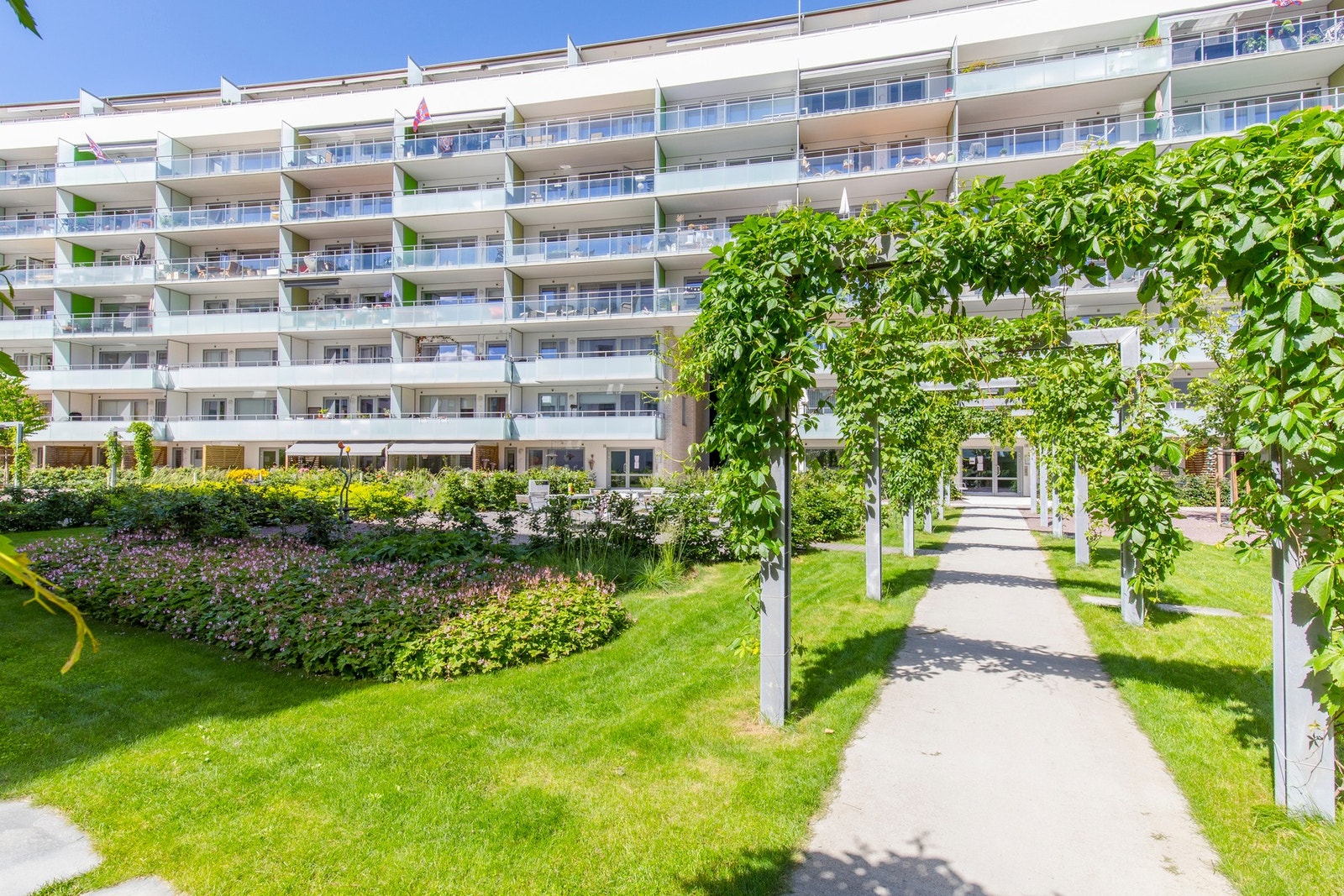 Gårdsområdet har tidligere vunnet pris for å være Oslos fineste gårdsrom. Galleribilde