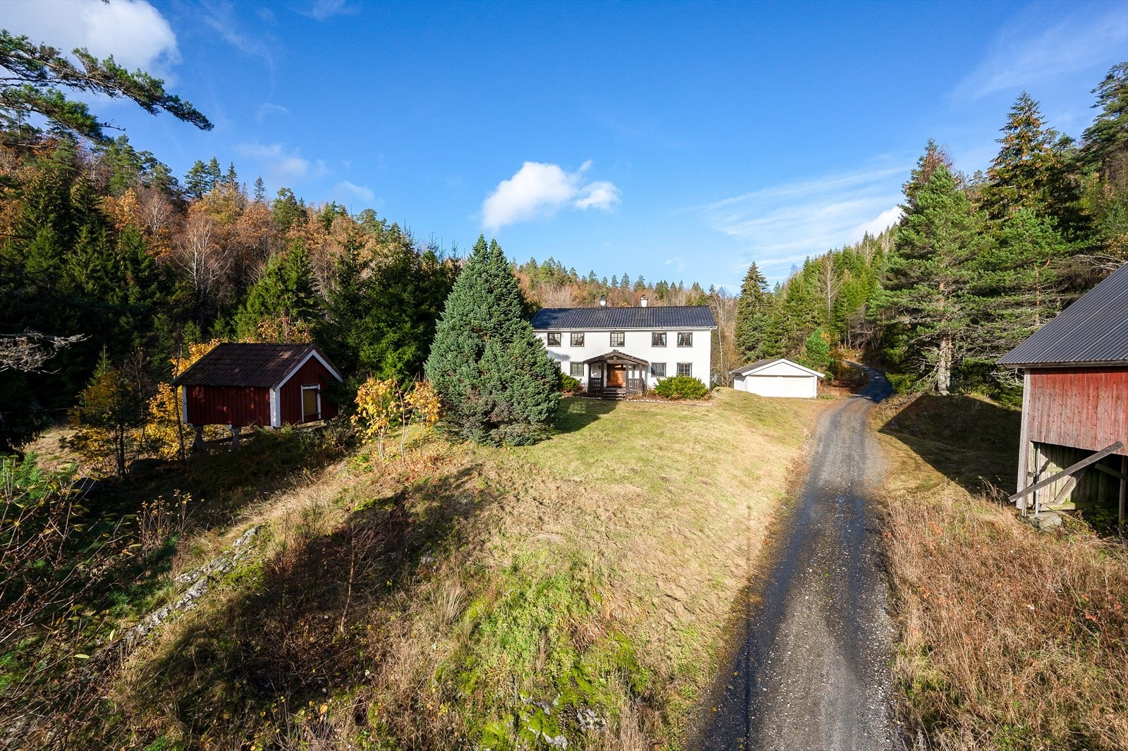 Velkommen til Omdal, flott skogseiendom nord for Frolands kommunesentrum. Galleribilde