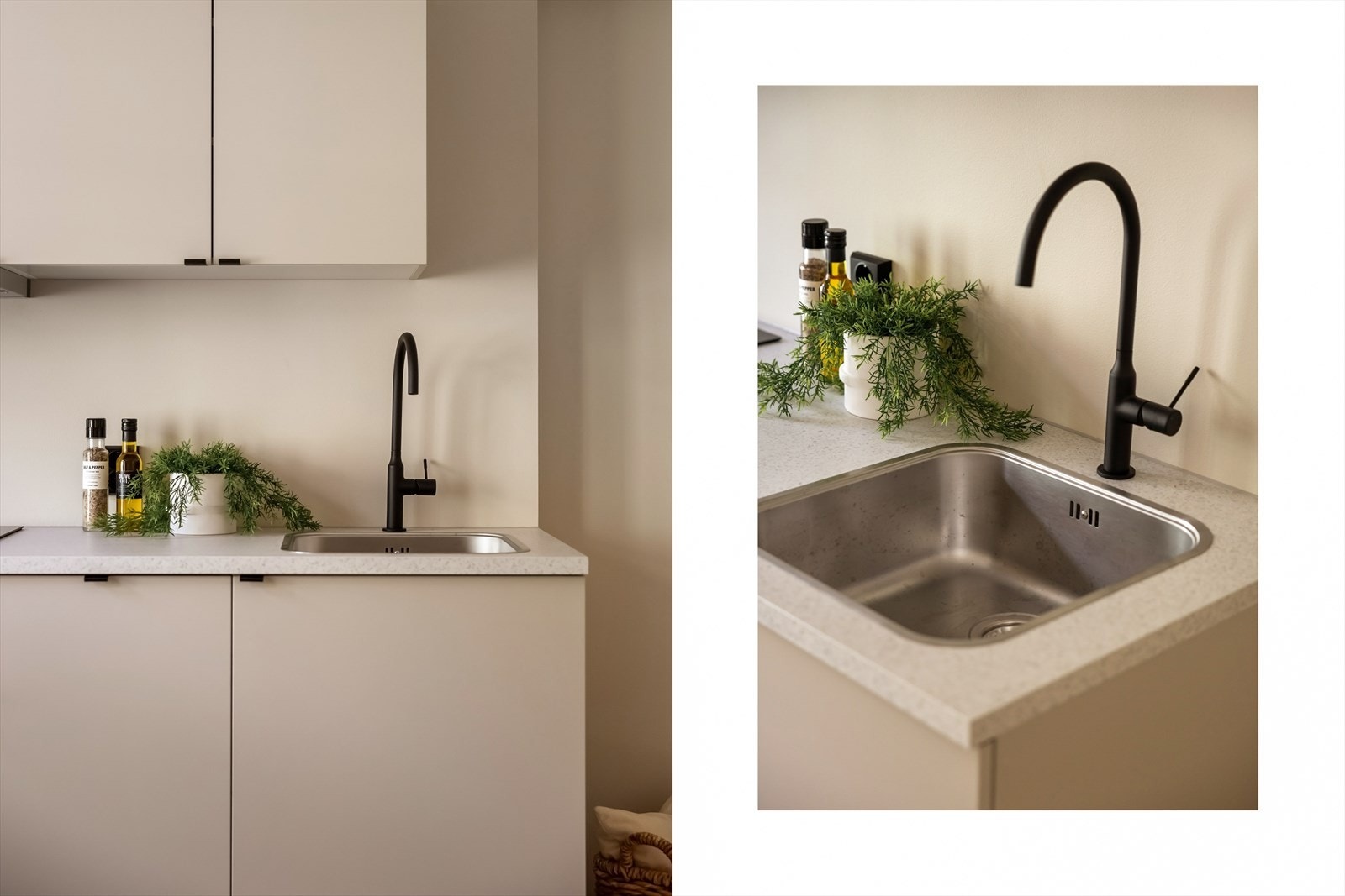 Av integrerte hvitevarer finner man induksjonsplatetopp, stekeovn og oppvaskmaskin Galleribilde