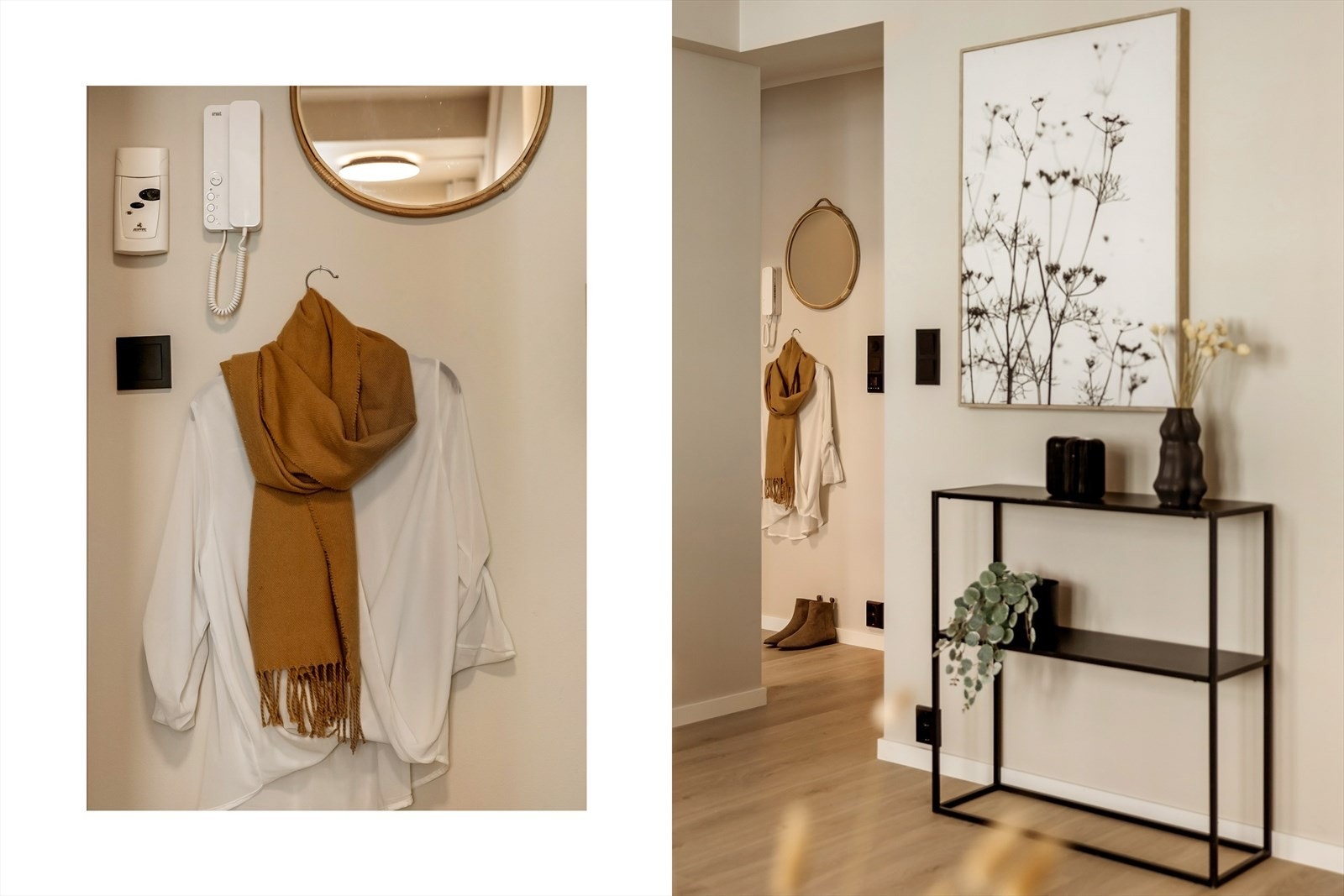 I entreen er det god plass til å henge av seg yttertøy og sette fra seg sko. Galleribilde