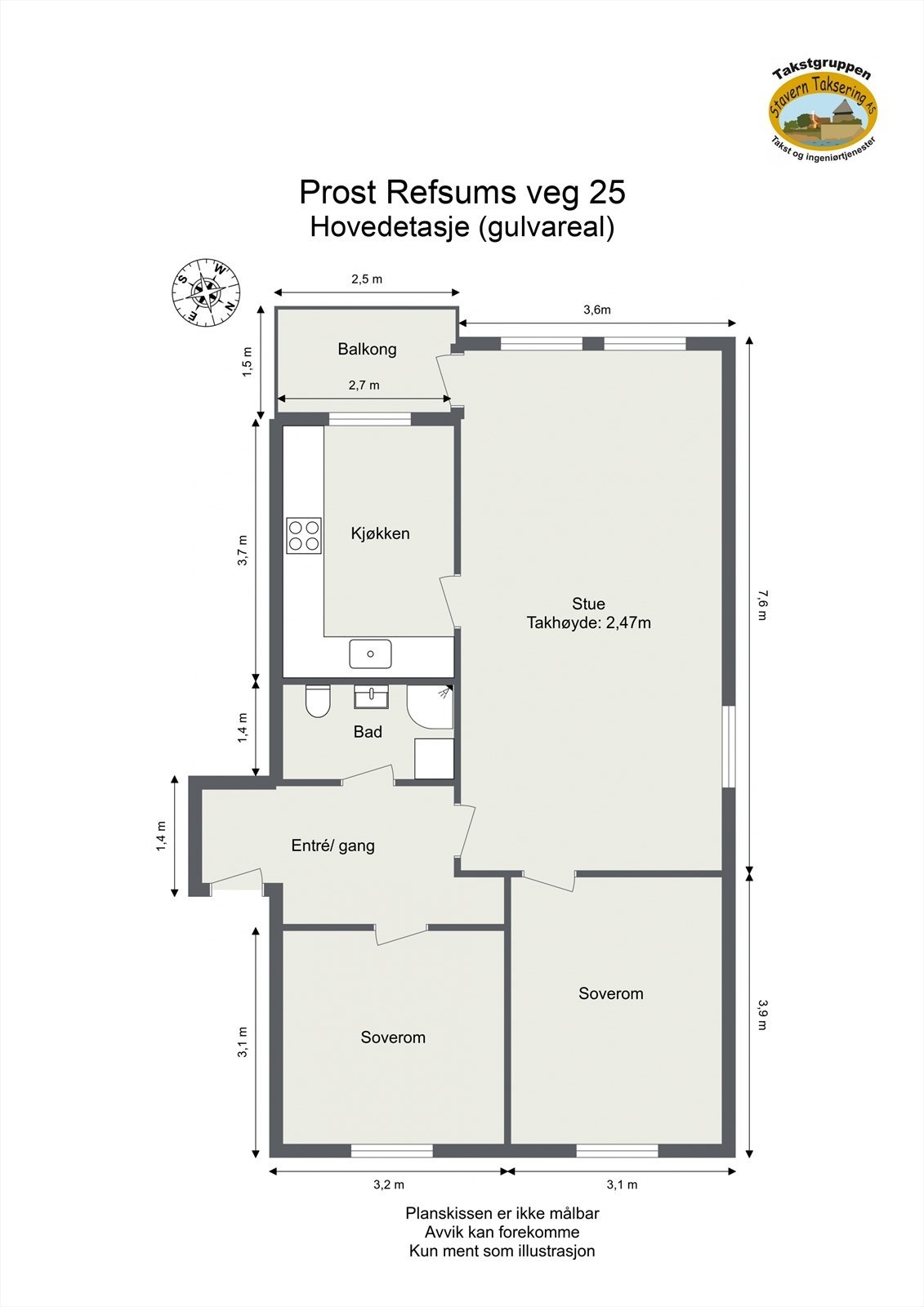 Planskisse. Det medfølger også 2 boder i kjeller på til sammen 5 m². Galleribilde