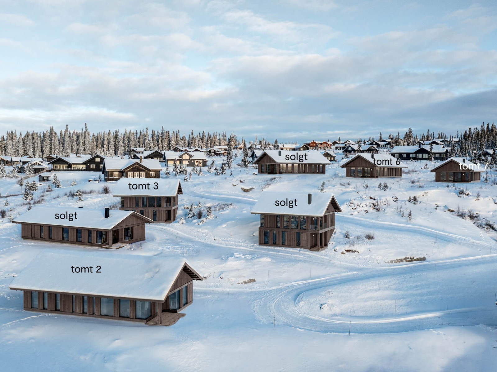 Illustrasjon med oversikt tomter Galleribilde