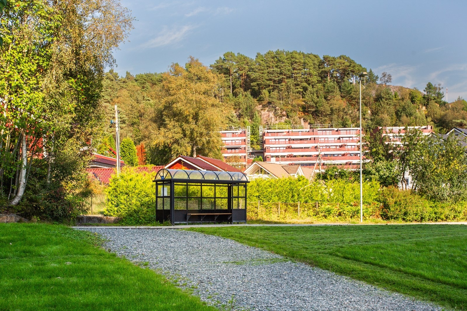 Det er kort vei til nærmeste busstopp Galleribilde