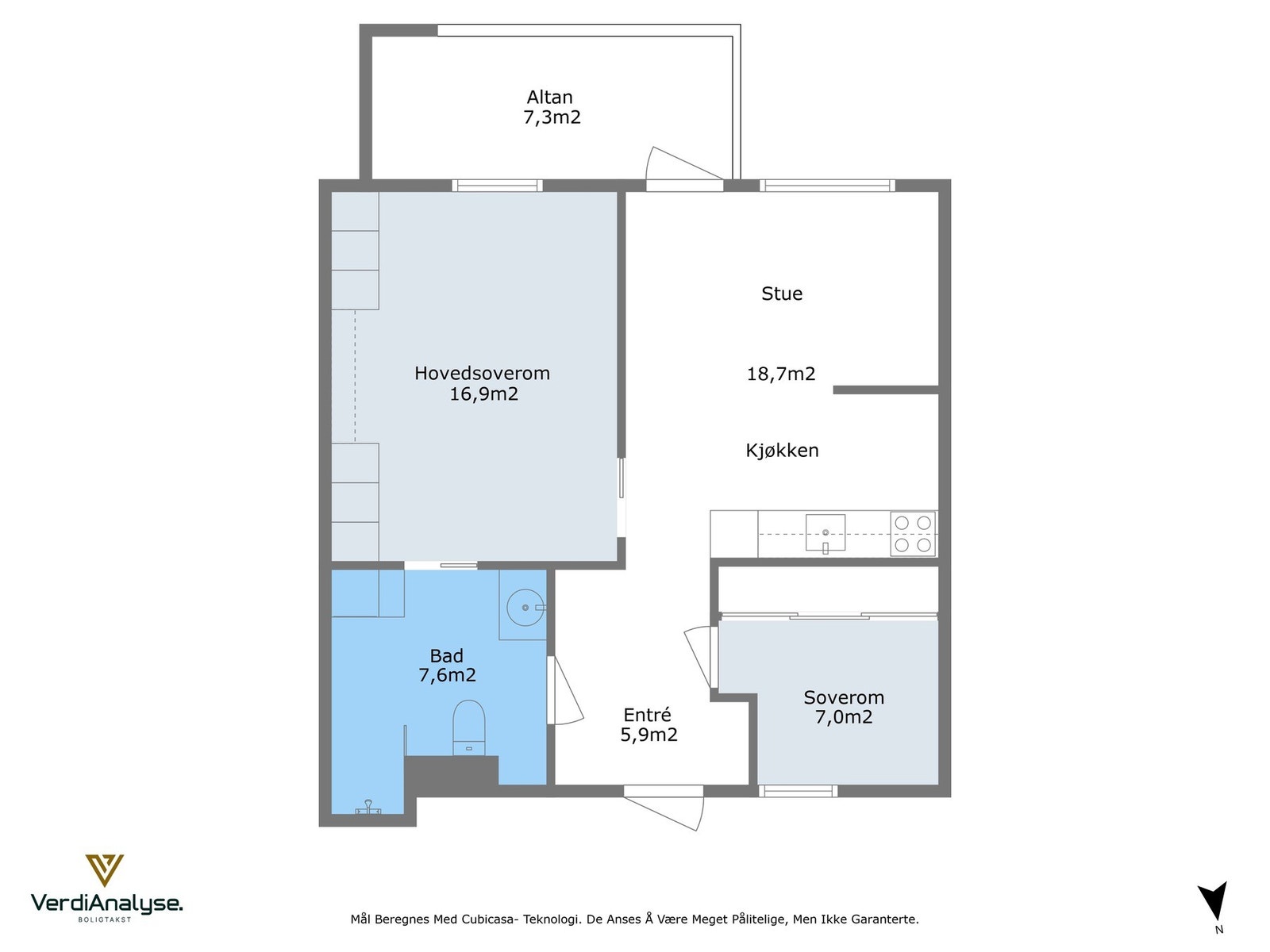 Planskisse Valøyvegen 6. Boligen disponerer bod i kjeller Galleribilde