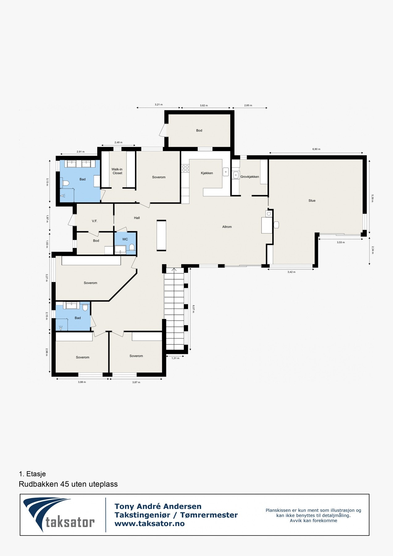 Plantegning 1. etasje Galleribilde