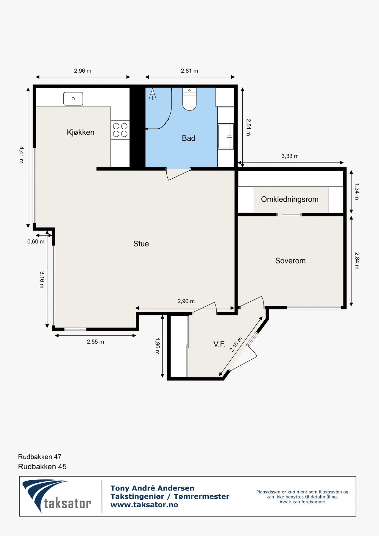 Plantegning for leiligheten Galleribilde