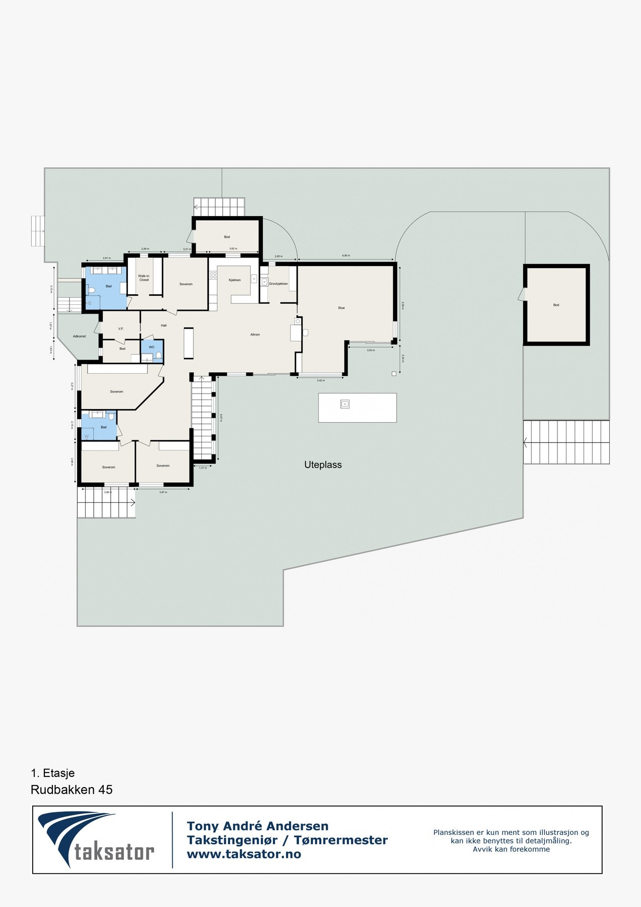 Plantegning 1. etasje med uteområde Galleribilde