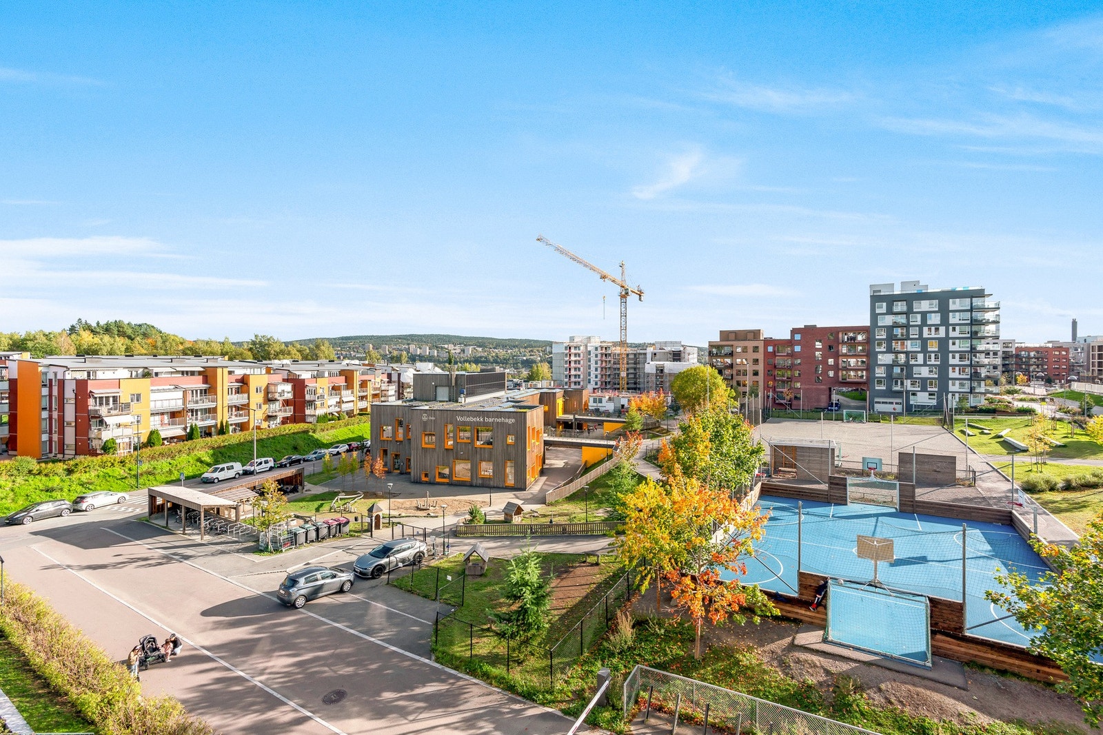 Vollebekk har både skole og barnehage med flotte uteområder Galleribilde