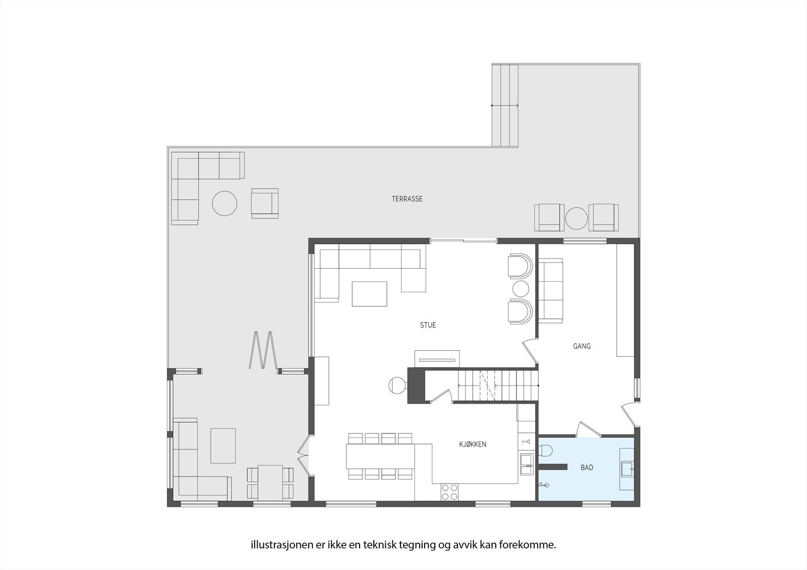 Plantegning 1.etg Galleribilde