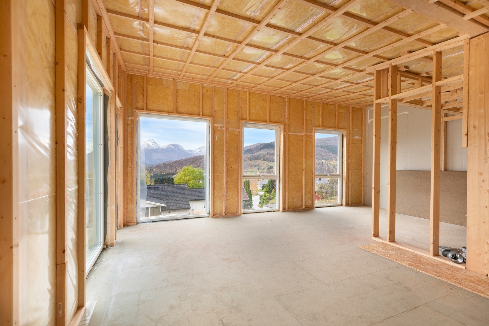 Det er allerede et stykke ut i byggeprosessen, slik at overtagelsestidspunktet for en kjøper vil være relativt hurtig Galleribilde