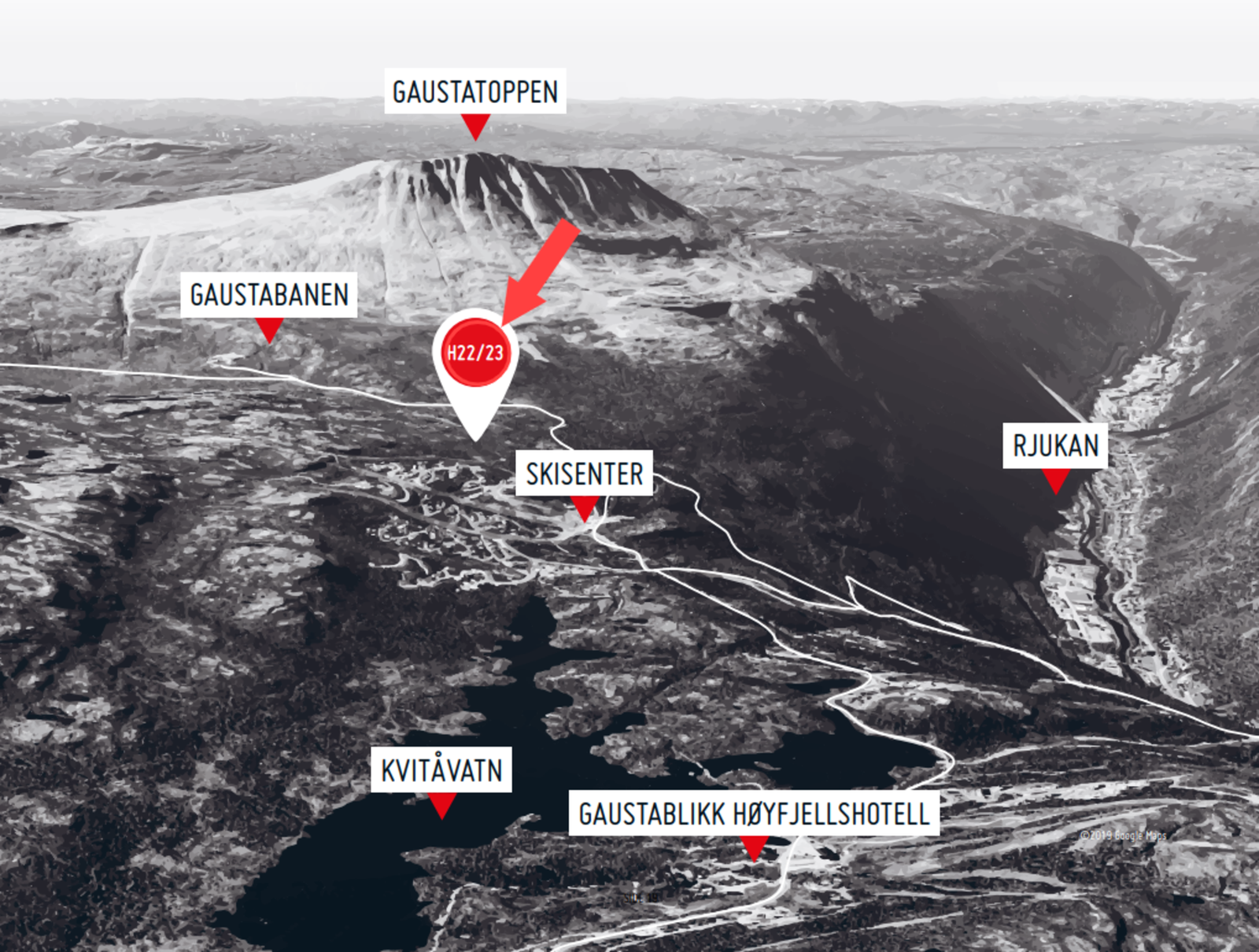 Tomtefeltet ligger sentralt plassert på Gaustatoppen Galleribilde