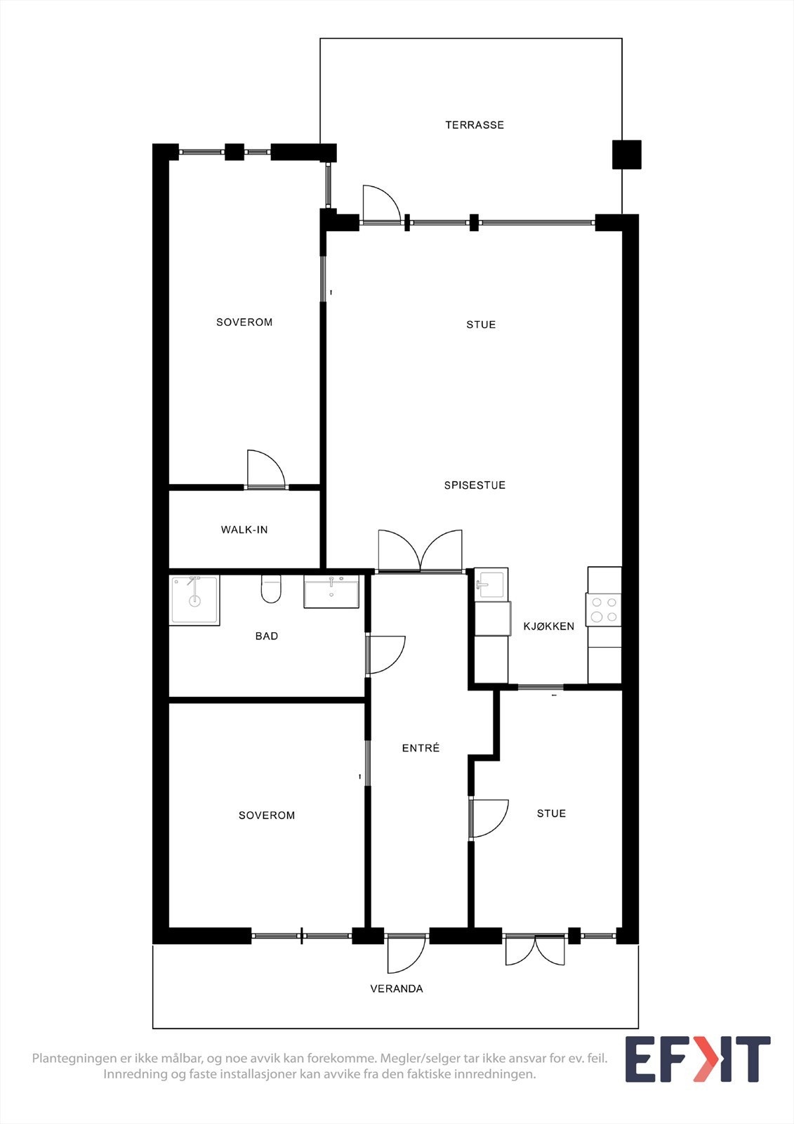 Plantegning. Det medfølger parkeringsplass i garasjeanlegg med heisadkomst, samt to kjellerboder på tilsammen ca. 10 kvm. Galleribilde
