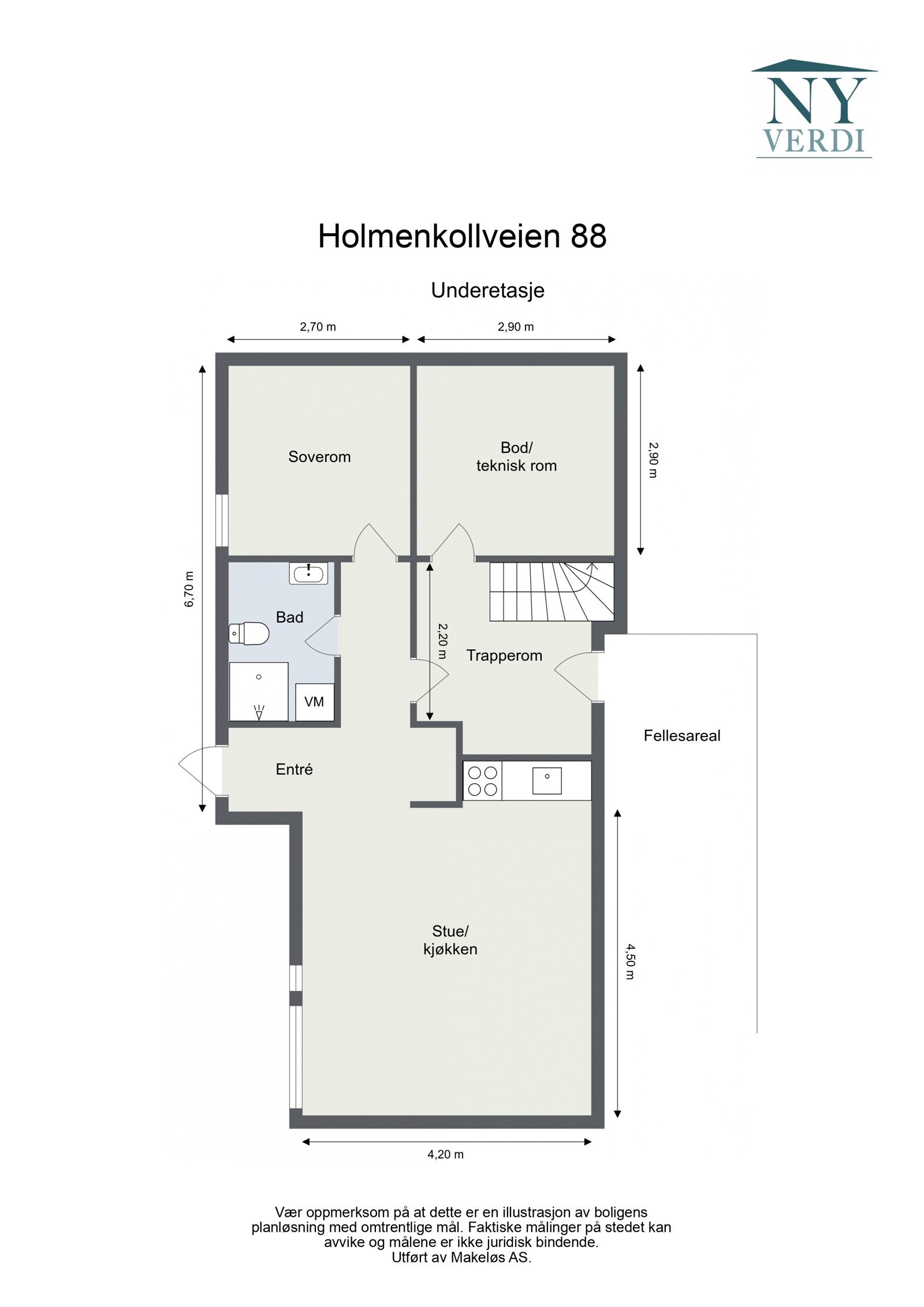 Plantegning U-etasjen. Galleribilde