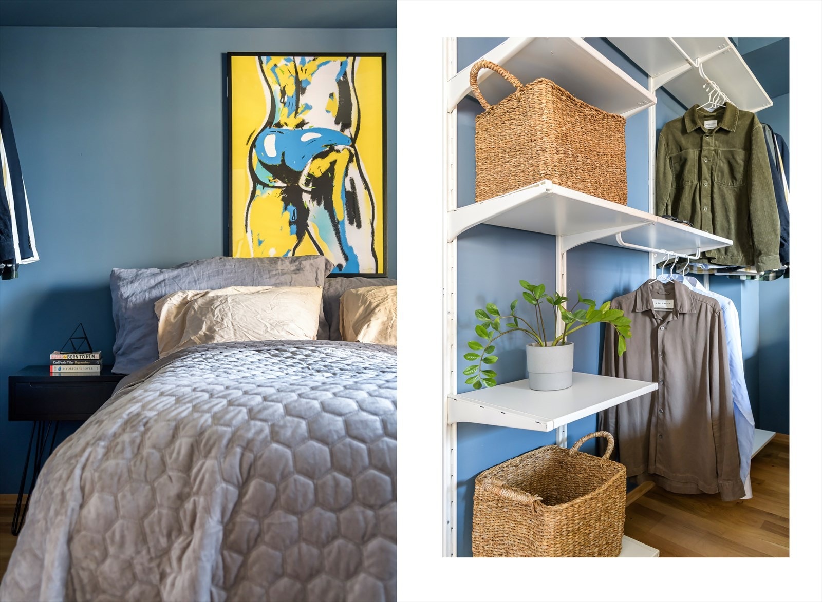 Det er en systemløsning for klesoppbevaring på soverommet. Galleribilde