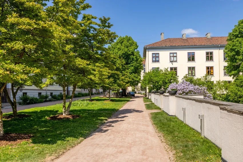 I Bakgården kan familie, venner og naboer samles til lek og grilling. Galleribilde