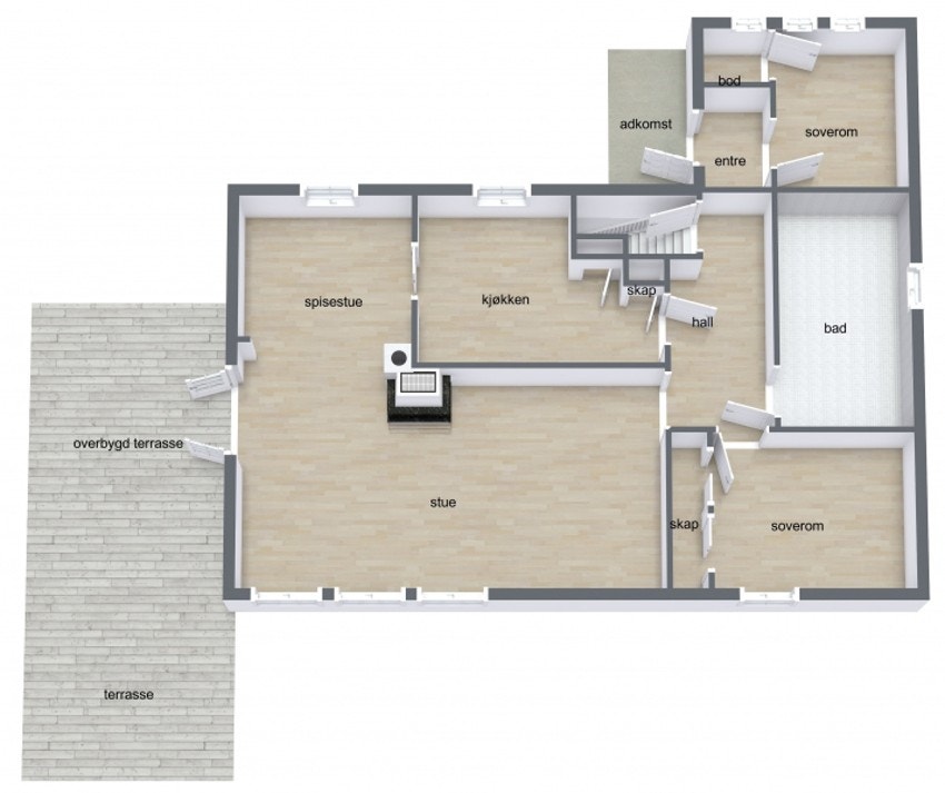 Planløsning 1.etg Galleribilde