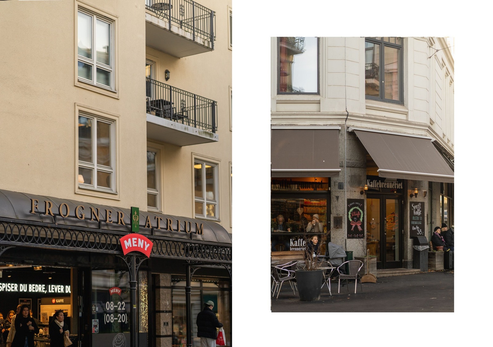 Frogner Atrium ligger rett bortenfor i Frognerveien med blant annet MENY. Kaffebrenneriet er et fint pitstop for morgenkaffe. Galleribilde