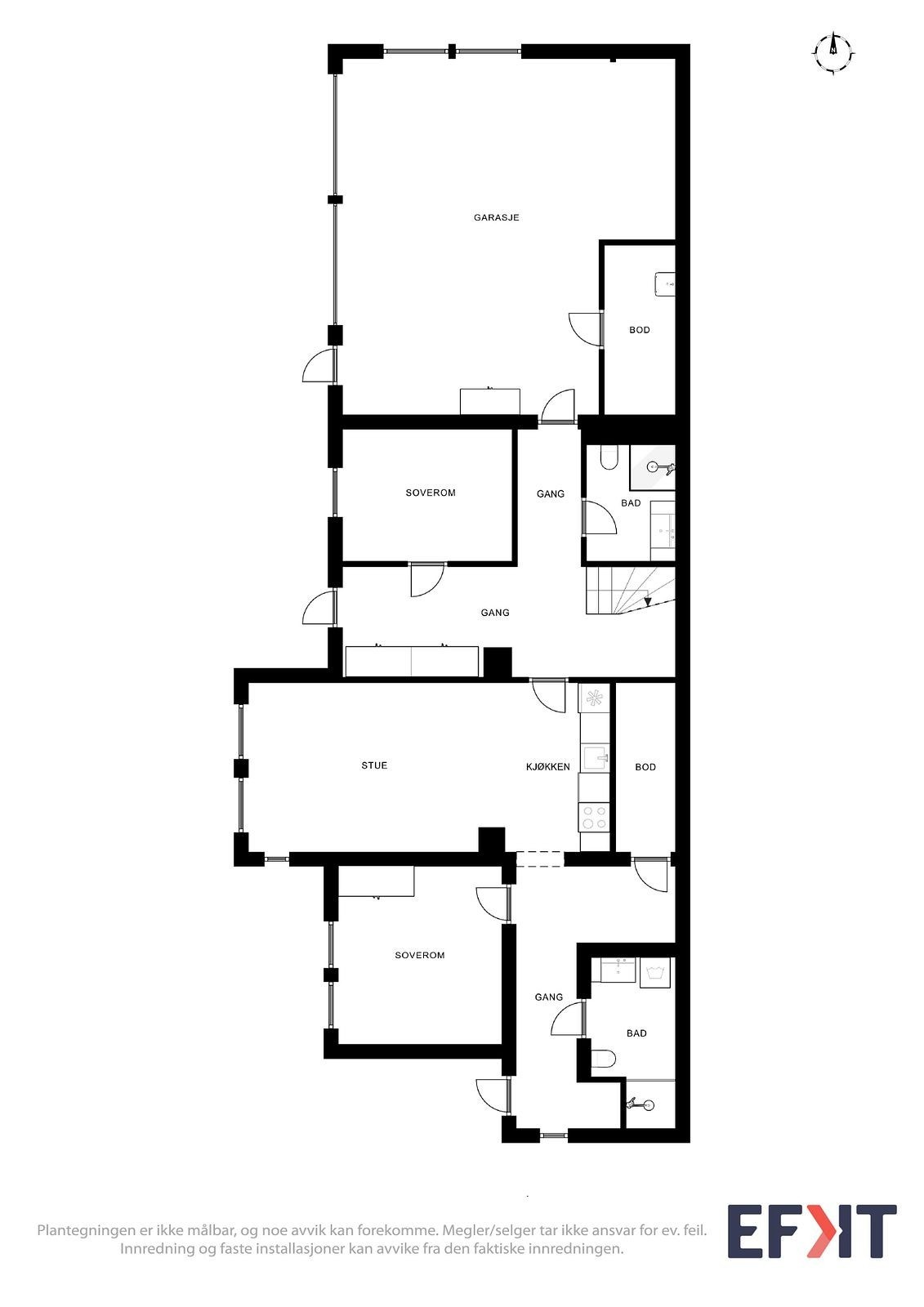 Plantegning underetasje. Galleribilde