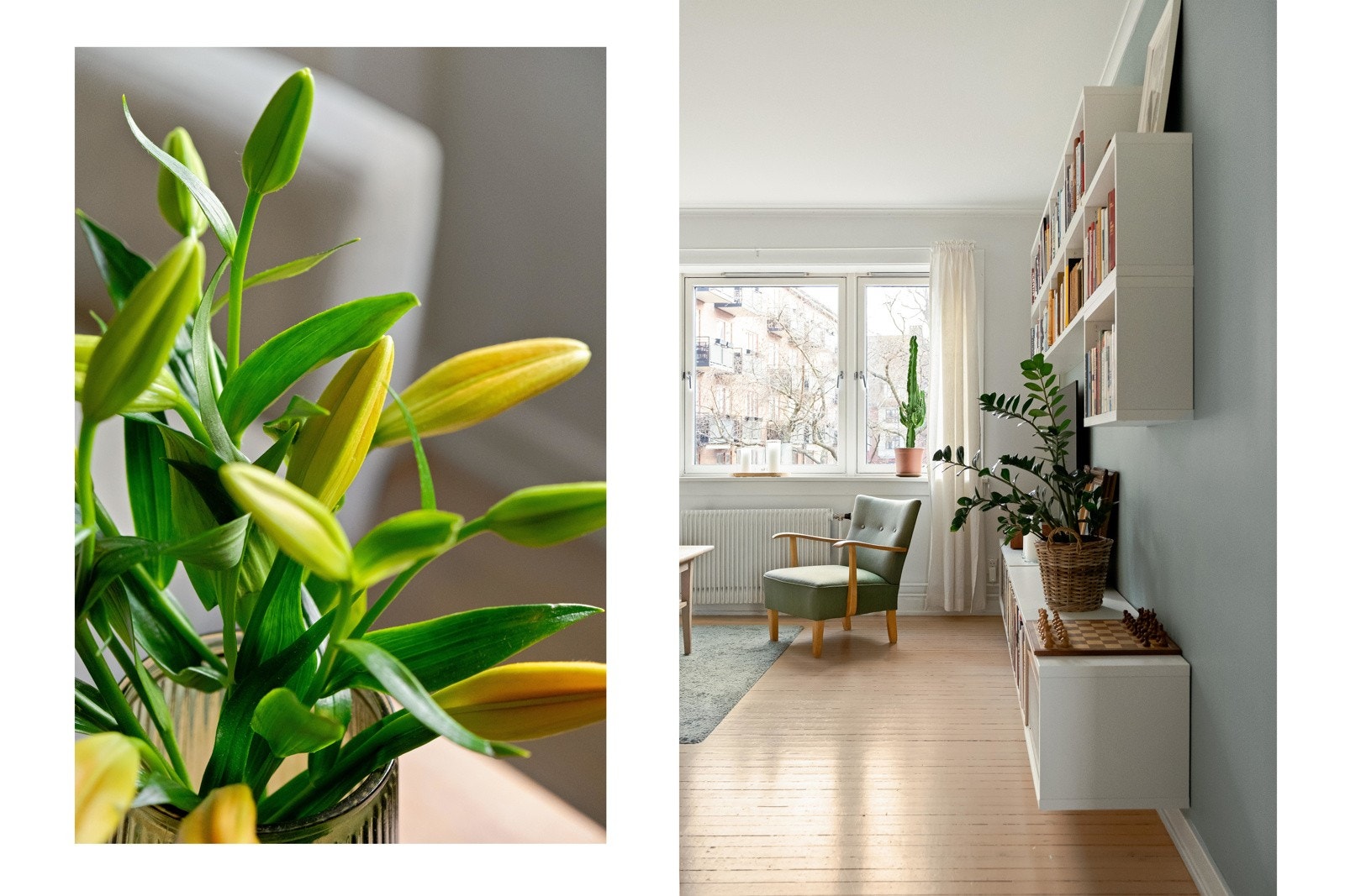 Vi fortsetter i den store stuen, som også er leilighetens foretrukne oppholdsrom. Galleribilde