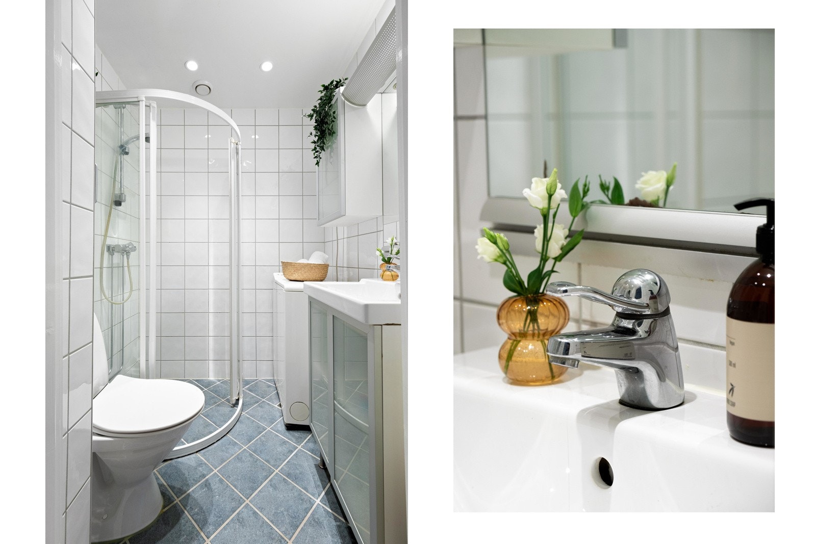 Fra entreen finner vi også leilighetens baderom, pusset opp i regi av borettslaget i 2004. Galleribilde