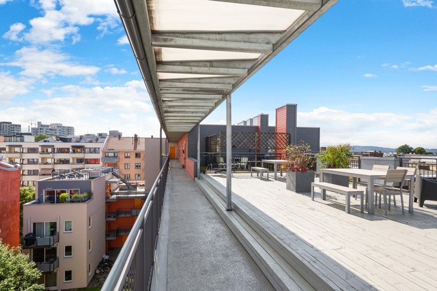 Takterrasse II er den største, og den med penest utsikt. (Arkivbilde fra sommerstid) Galleribilde