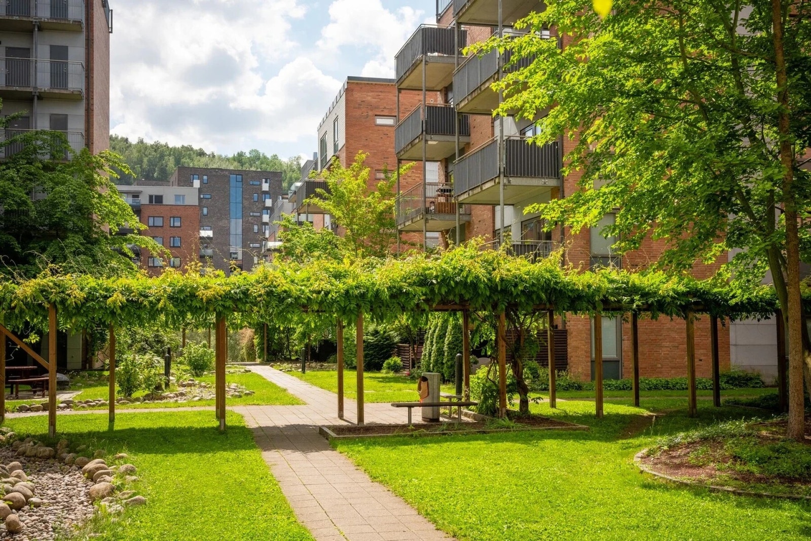 Borettslagets gårdsrom. Galleribilde