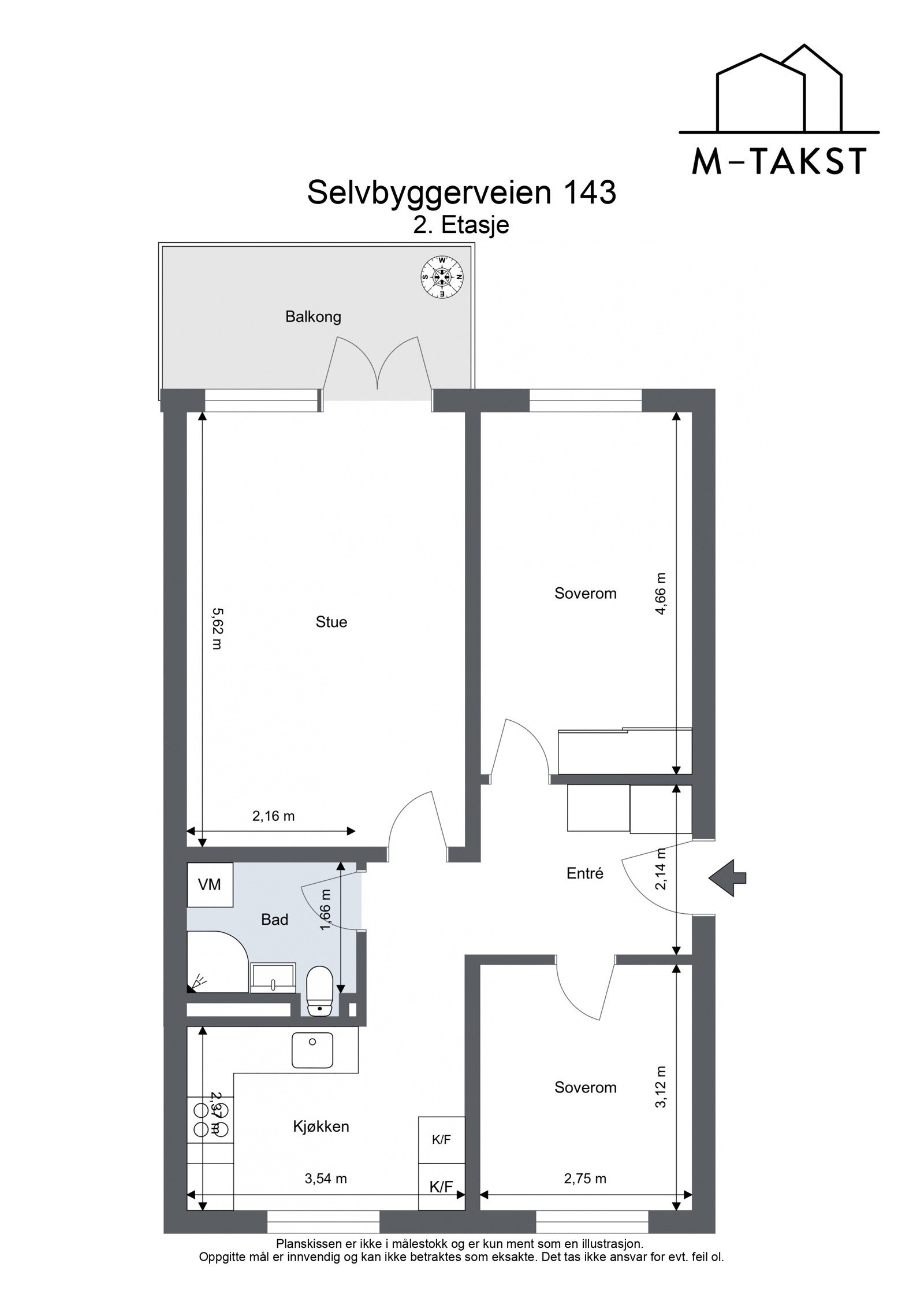 Plantegning - Selvbyggerveien 143 - 2. Etasje Galleribilde