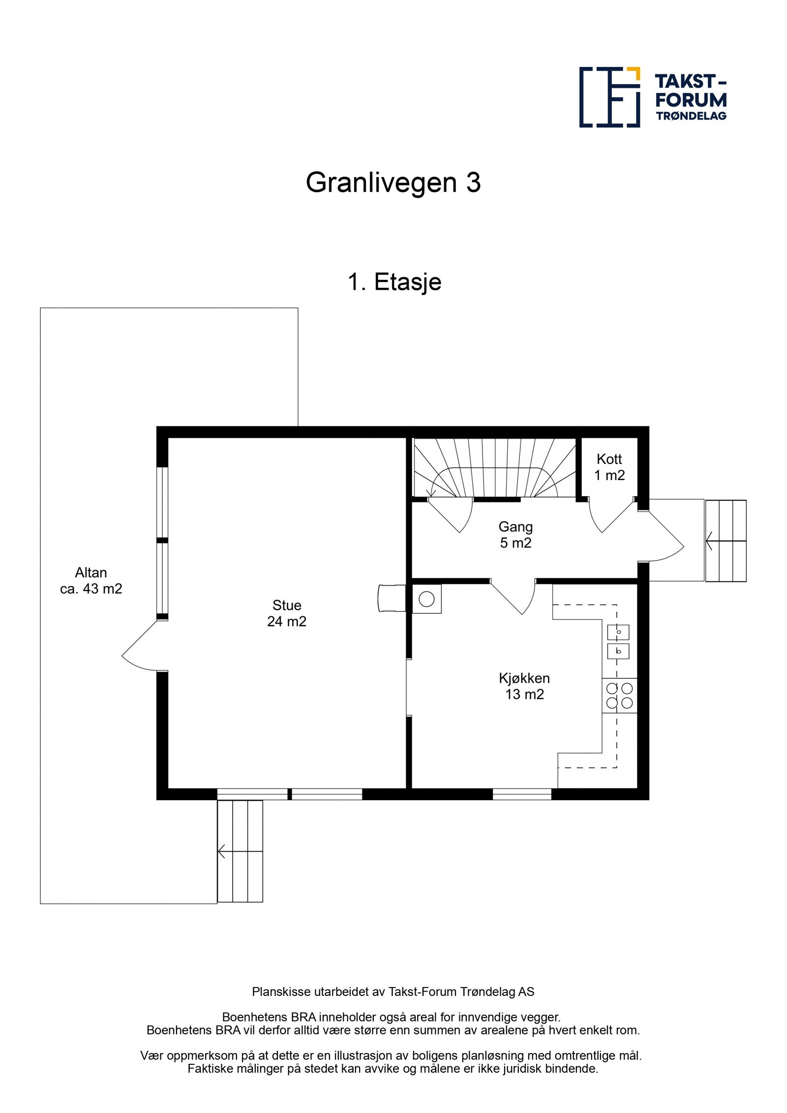 Planskisse 1 etg Galleribilde