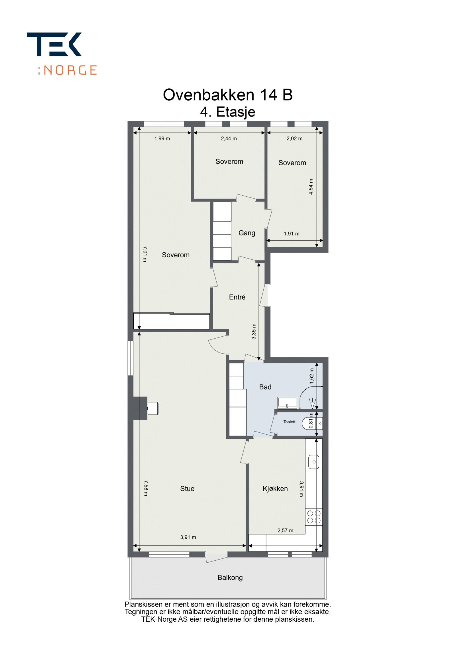 Arealeffektiv planløsning Galleribilde