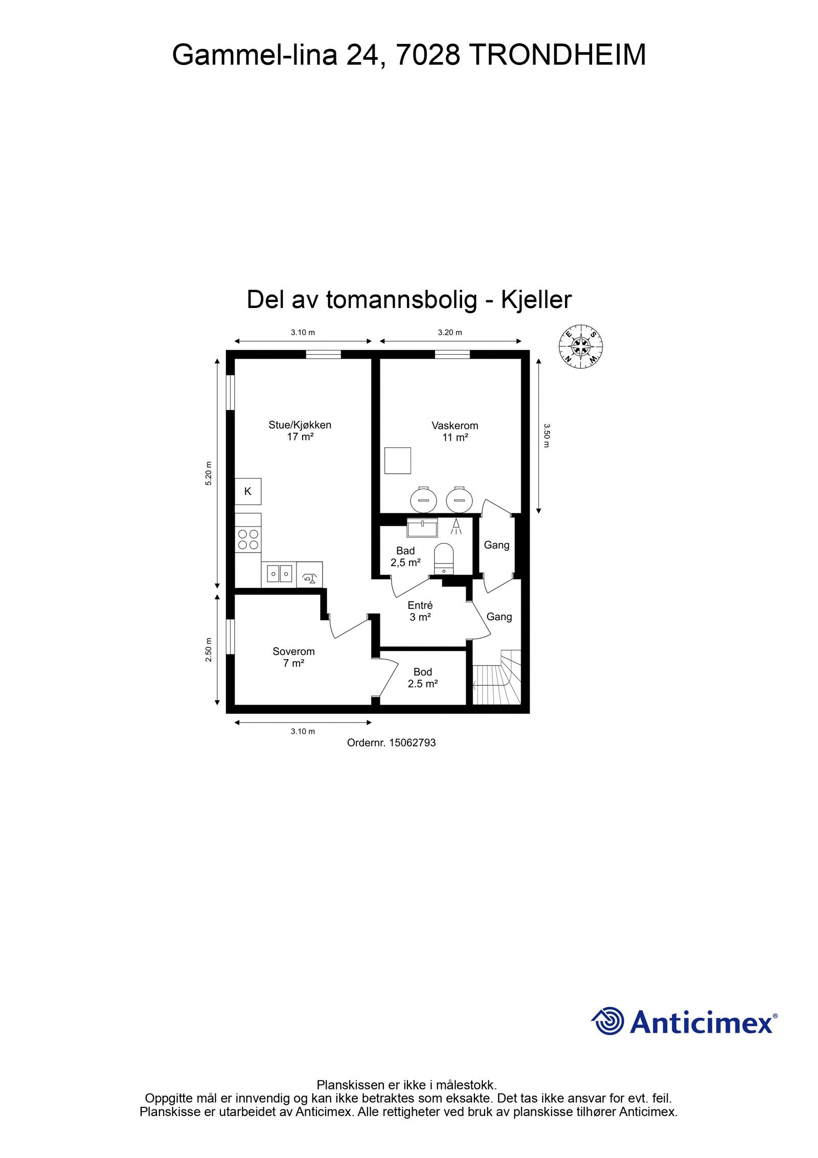 Planskisse kjeller Galleribilde