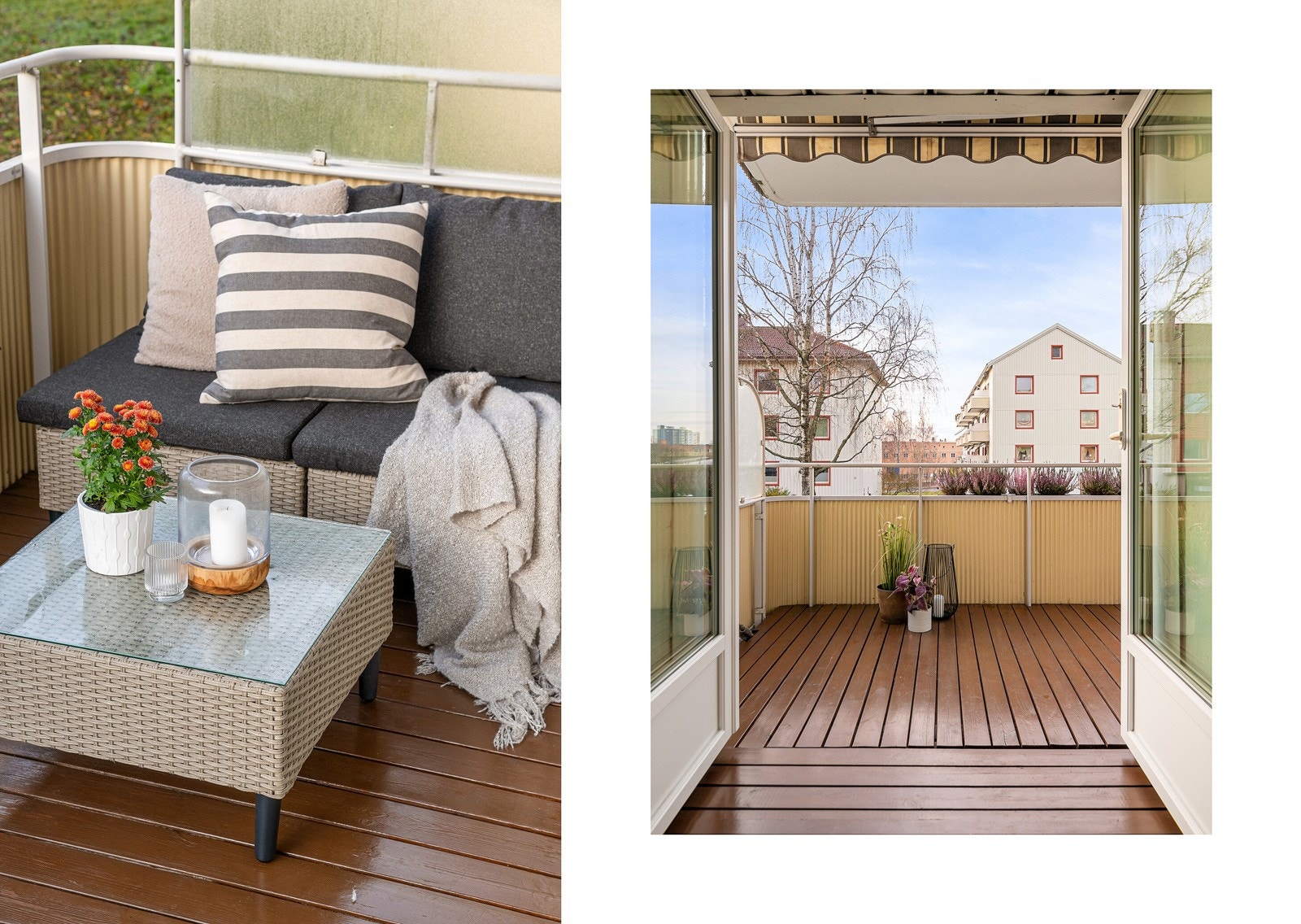 Fra stuen er det utgang til stor og VESTVENDT balkong på ca. 8,4 kvm med flott utsikt over områdets grøntarealer. Om sommeren fungerer også balkongen som en forlengelse av stuen med sol store deler av dagen. Galleribilde