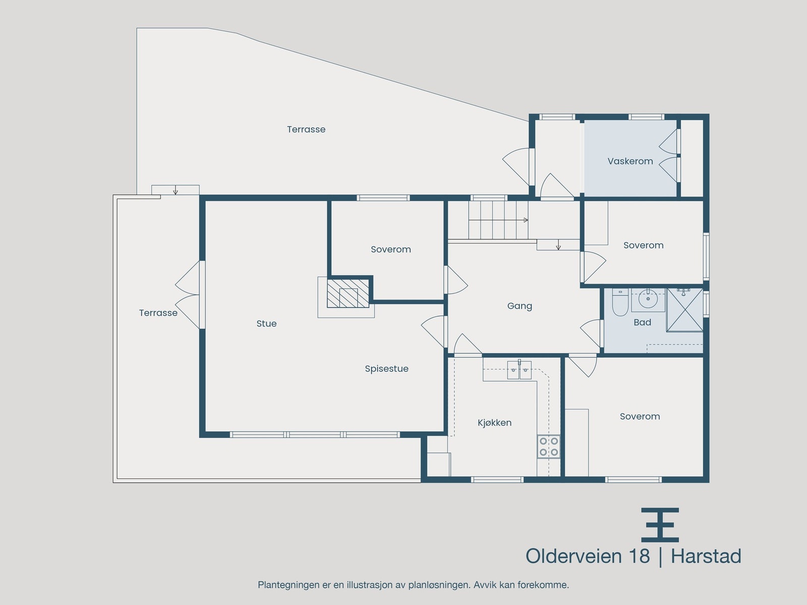 Plantegning 1. etasje Galleribilde