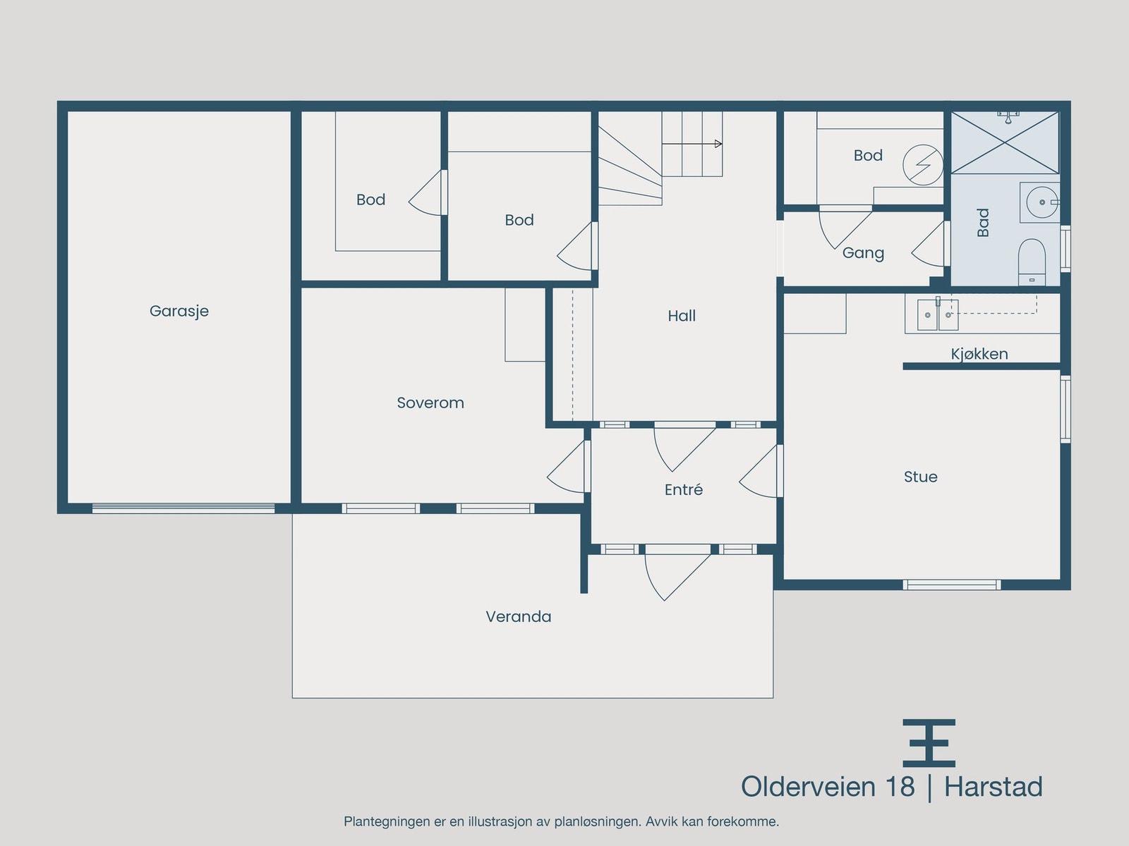 Plantegning underetasje Galleribilde